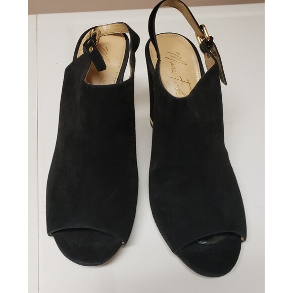Marc Fisher Women’s Chunky Heel Suede Open-Toe Sling Back Sandals Sz 9.5M PO G - Picture 7 of 10
